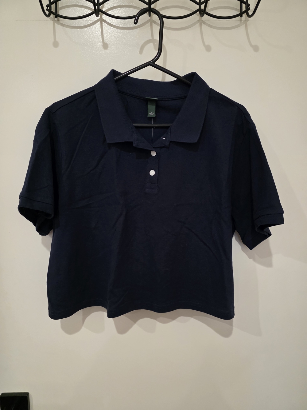 wild fable Navy Cropped Polo Top